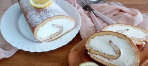 Lemon Swiss Roll slices
