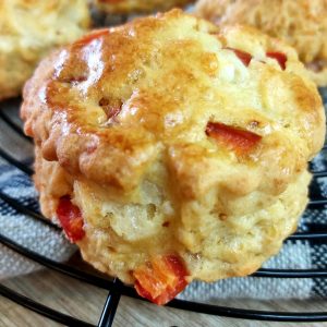 Close up of a spicy scone